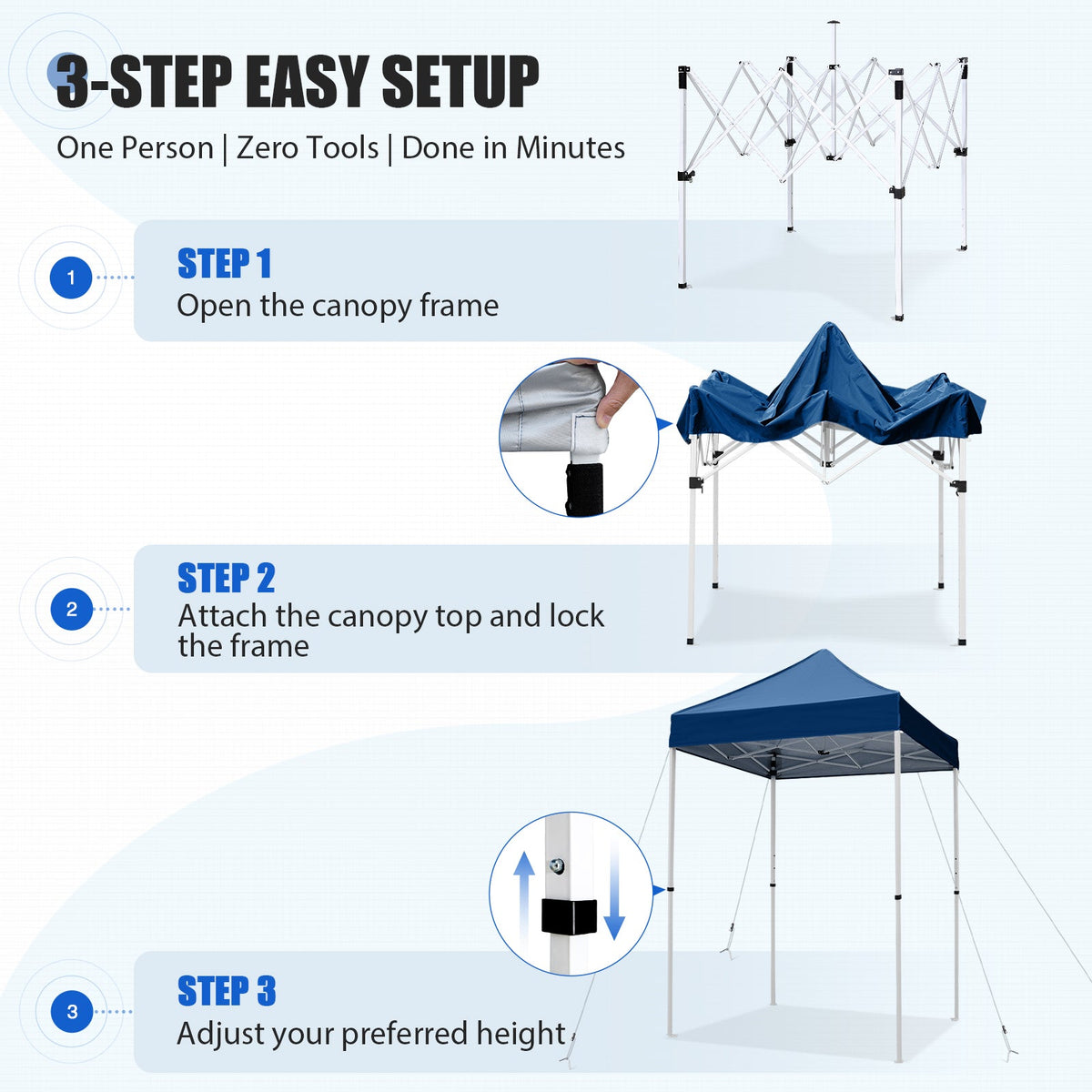 5x5 Pop Up Canopy Tent - Eagle Peak®