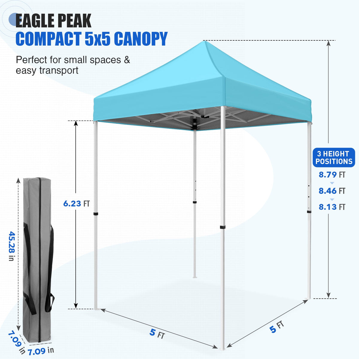 5x5 Pop Up Canopy Tent - Eagle Peak®