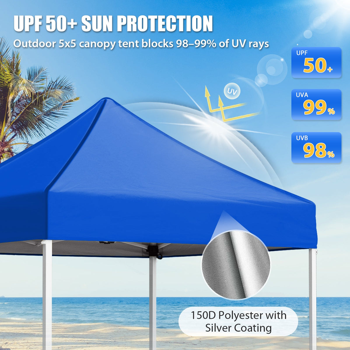 5x5 Pop Up Canopy Tent - Eagle Peak®