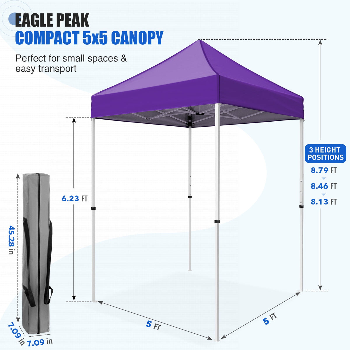 5x5 Pop Up Canopy Tent - Eagle Peak®
