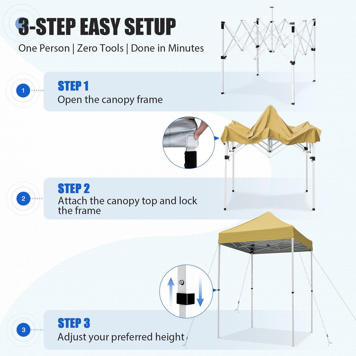 5x5 Pop Up Canopy Tent - Eagle Peak®