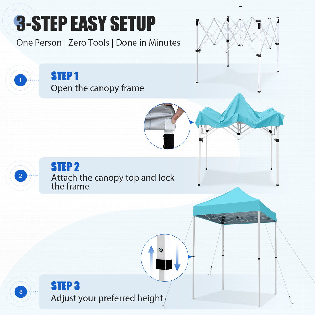 5x5 Pop Up Canopy Tent - Eagle Peak®