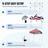 5x5 Pop Up Canopy Tent Instant Straight Leg Outdoor Canopy Easy Set-up - Eagle Peak®