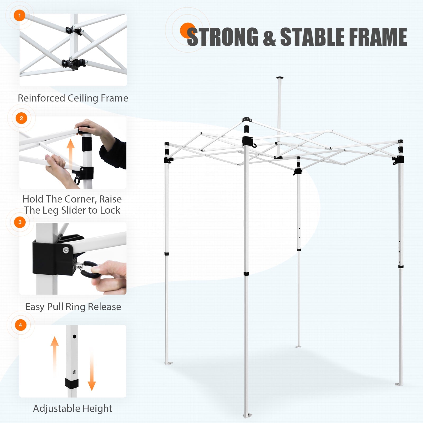 5x5 Pop Up Canopy Tent Instant Straight Leg Outdoor Canopy Easy