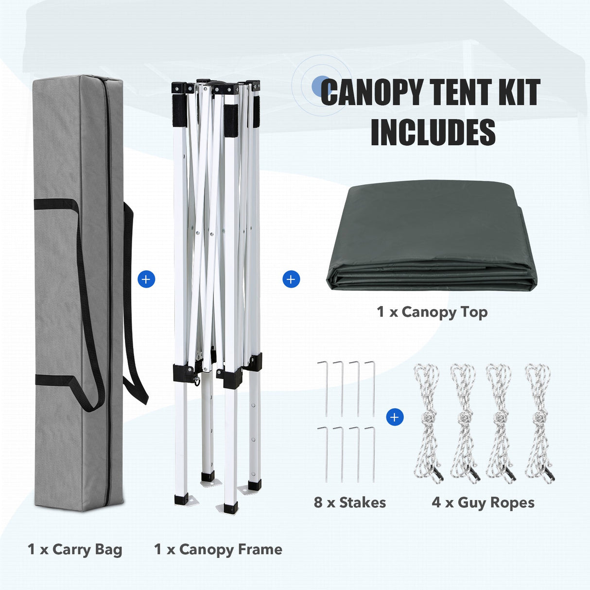 5x5 Pop Up Canopy Tent Instant Straight Leg Outdoor Canopy Easy Set-up - Eagle Peak®