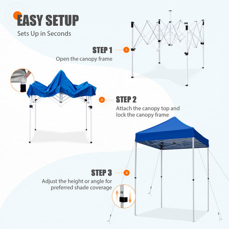 5x5 Pop Up Canopy Tent Instant Straight Leg Outdoor Canopy Easy Set - up - Eagle Peak