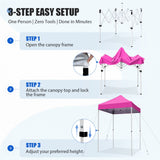 5x5 Pop Up Canopy Tent Instant Straight Leg Outdoor Canopy Easy Set-up - Eagle Peak®