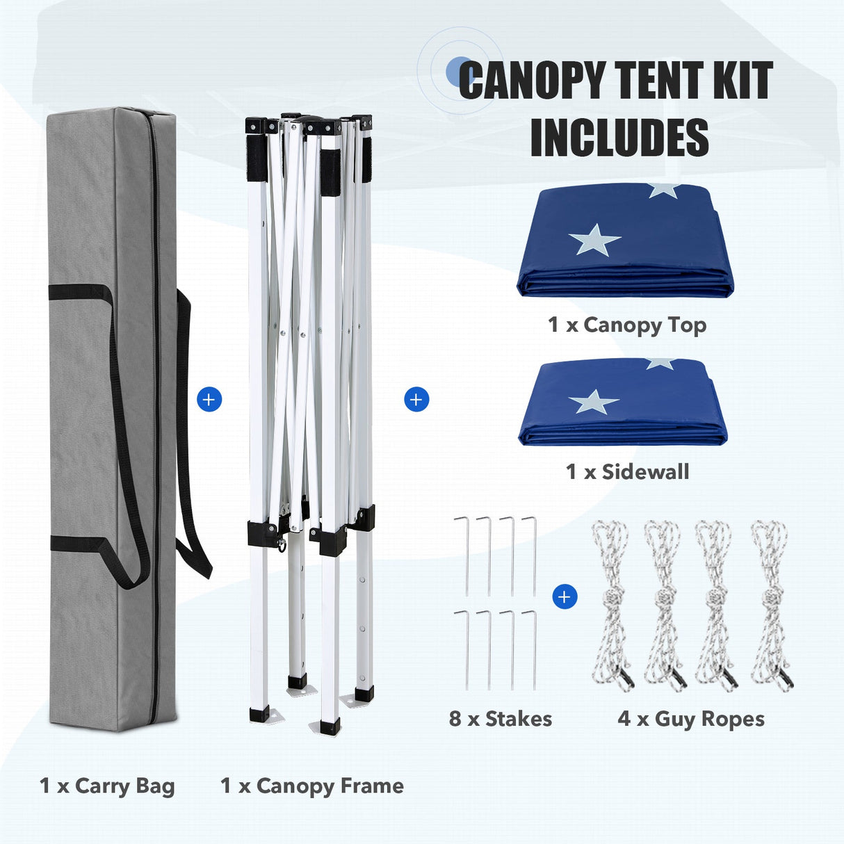 5x5 Pop Up Canopy Tent Instant Straight Leg Outdoor Canopy Easy Set-up - Eagle Peak®