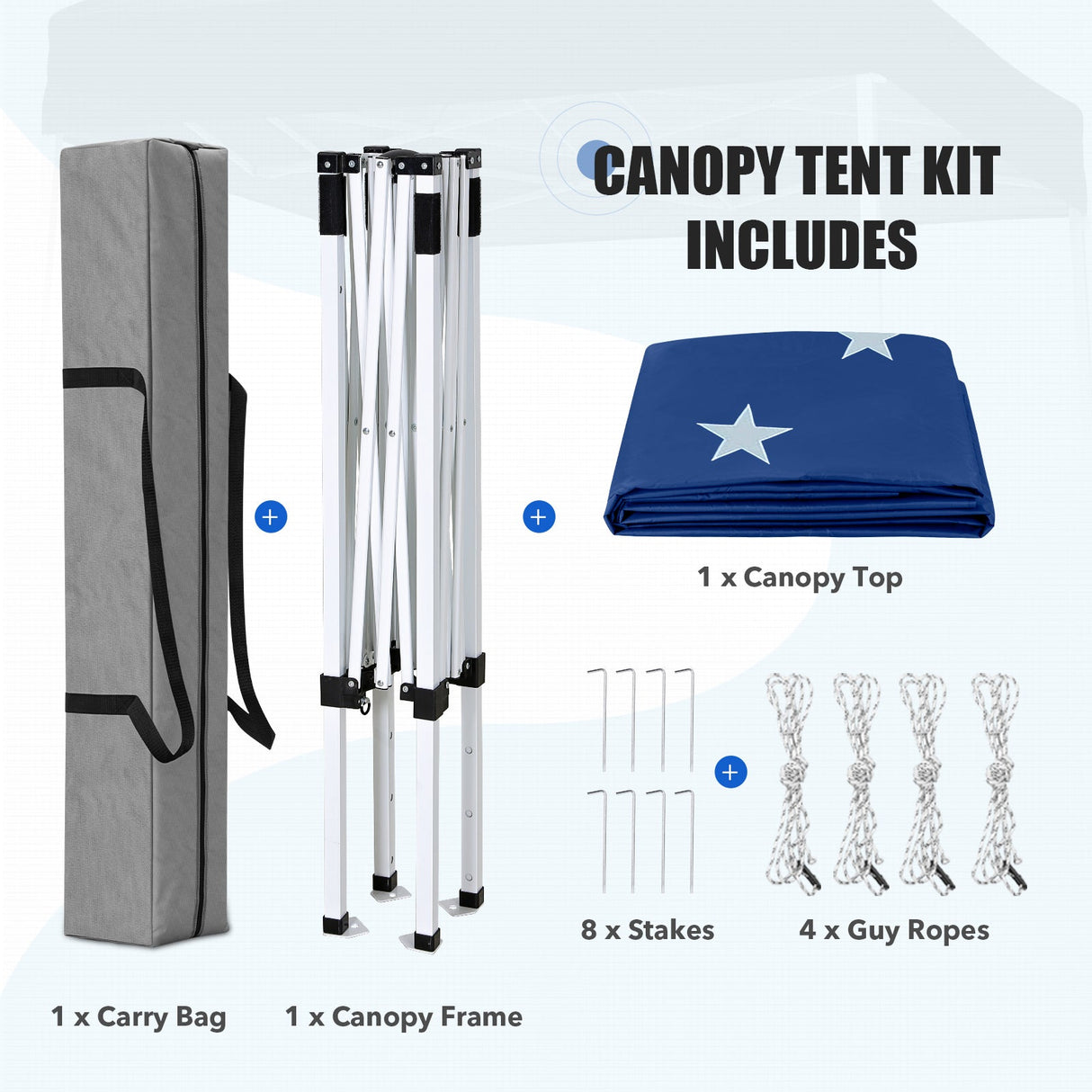5x5 Pop Up Canopy Tent Instant Straight Leg Outdoor Canopy Easy Set-up - Eagle Peak®