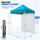 5x5 Pop Up Canopy Tent with 1 Removable Sidewall - Eagle Peak®
