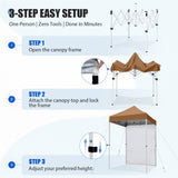 5x5 Pop Up Canopy Tent with 1 Removable Sidewall - Eagle Peak®