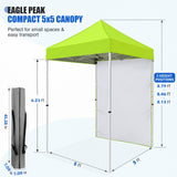 5x5 Pop Up Canopy Tent with 1 Removable Sidewall - Eagle Peak®
