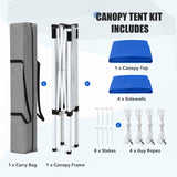 5x5 Pop Up Canopy Tent with 4 Removable Sidewalls - Eagle Peak®