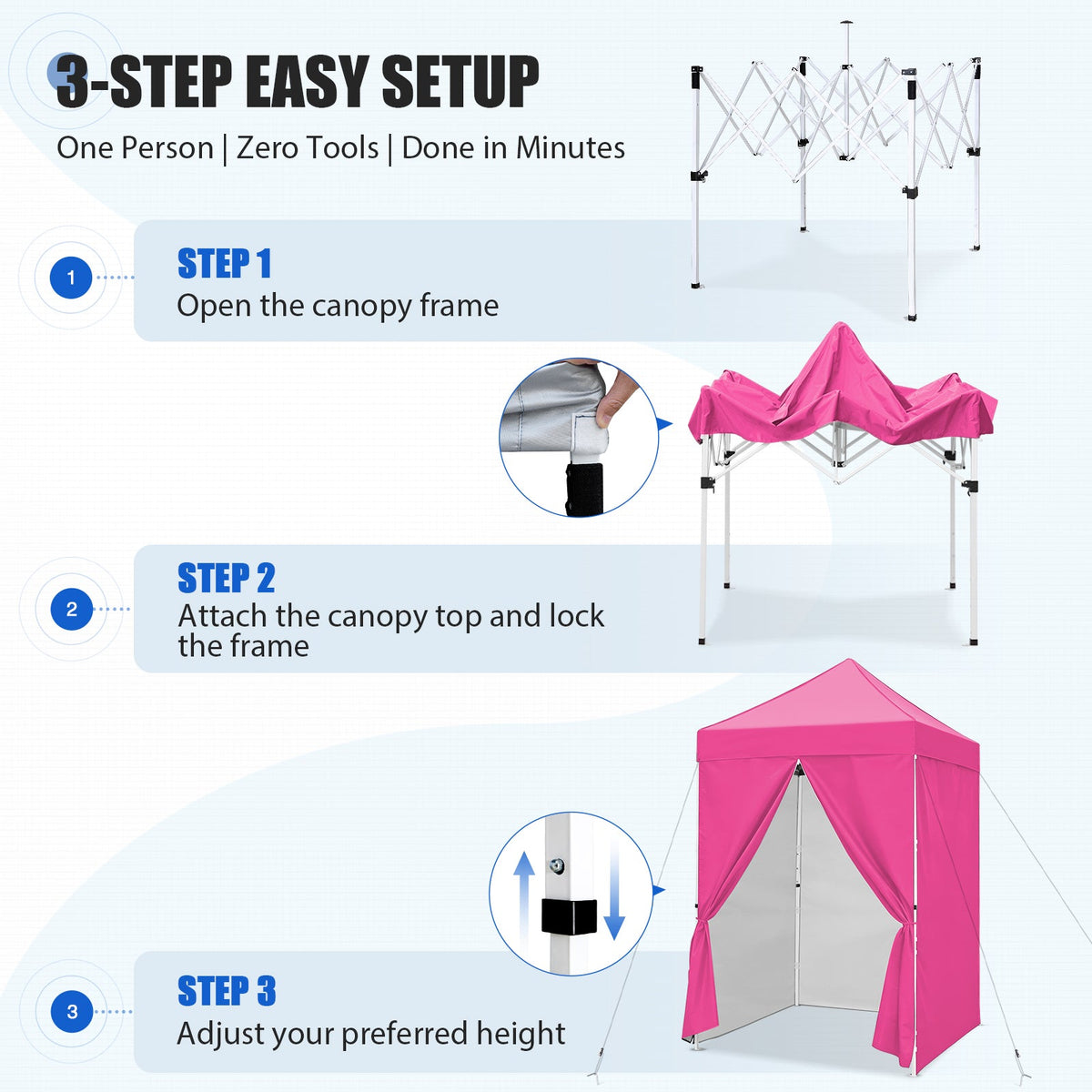 5x5 Pop Up Canopy Tent with 4 Removable Sidewalls - Eagle Peak®