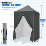 5x5 Pop Up Canopy Tent with 4 Removable Sidewalls - Eagle Peak®