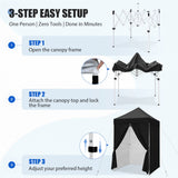 5x5 Pop Up Canopy Tent with 4 Removable Sidewalls - Eagle Peak®
