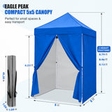 5x5 Pop Up Canopy Tent with 4 Removable Sidewalls - Eagle Peak®