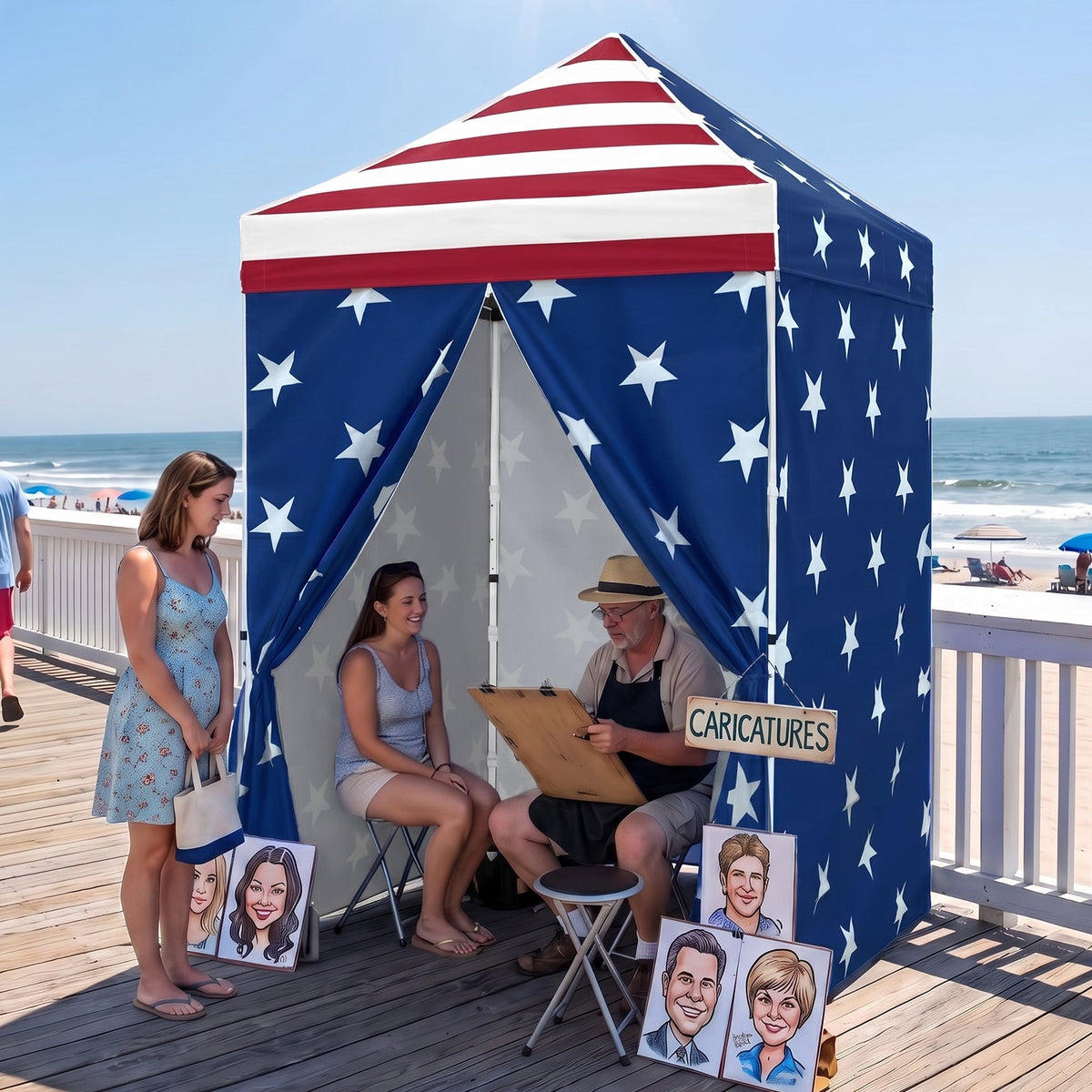 5x5 Pop Up Canopy Tent with 4 Removable Sidewalls - Eagle Peak®