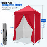 5x5 Pop Up Canopy Tent with 4 Removable Sidewalls - Eagle Peak®