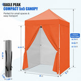 5x5 Pop Up Canopy Tent with 4 Removable Sidewalls - Eagle Peak®