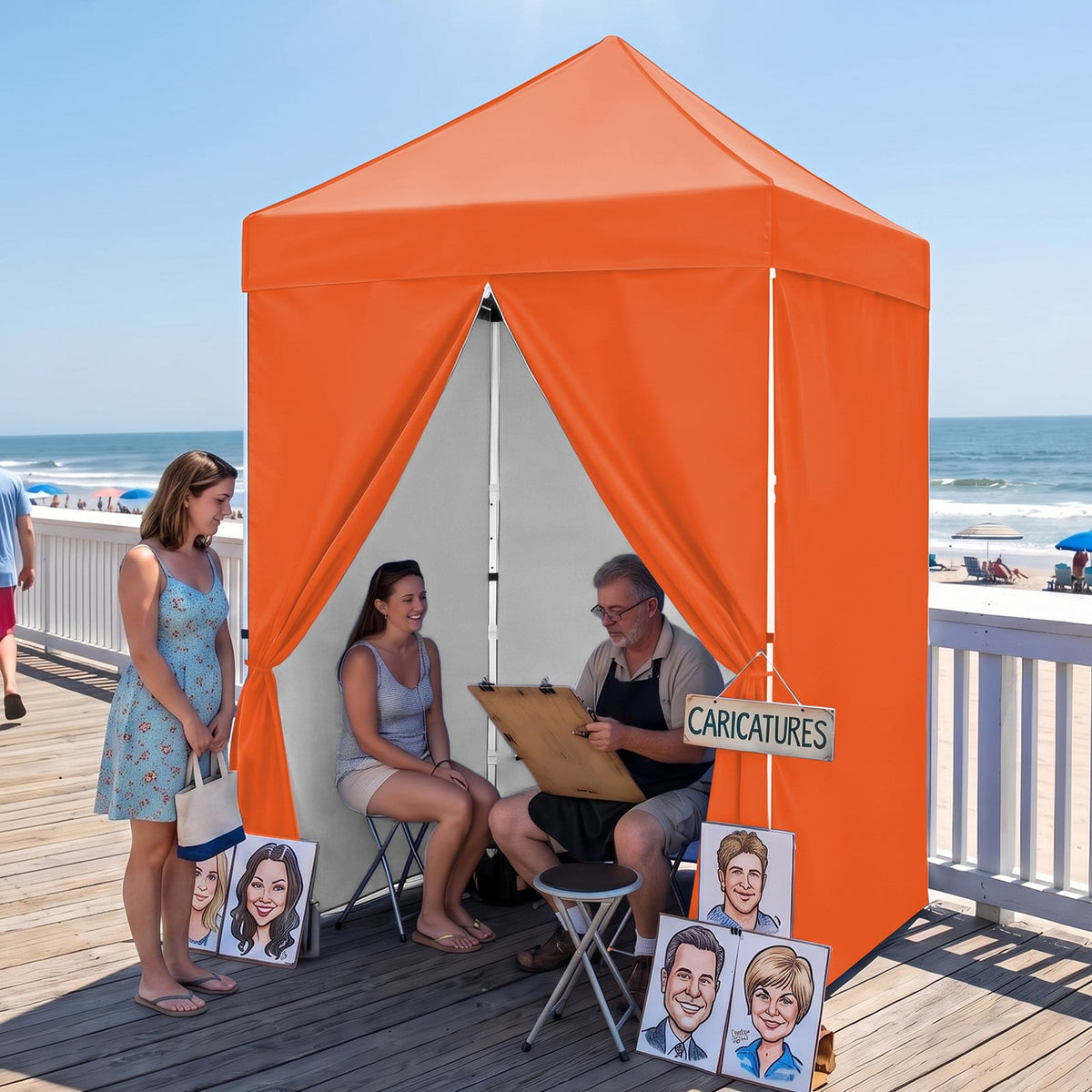 5x5 Pop Up Canopy Tent with 4 Removable Sidewalls - Eagle Peak®