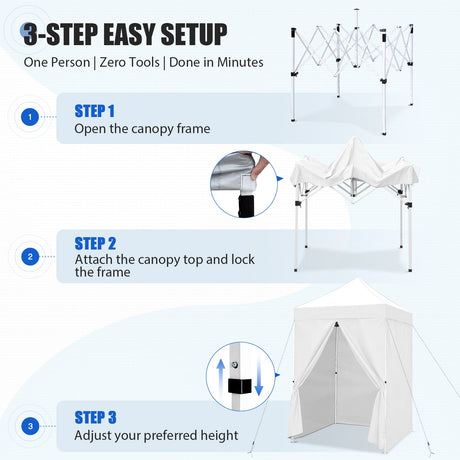 5x5 Pop Up Canopy Tent with 4 Removable Sidewalls - Eagle Peak®