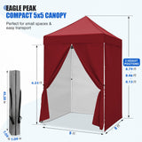 5x5 Pop Up Canopy Tent with 4 Removable Sidewalls - Eagle Peak®