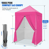 5x5 Pop Up Canopy Tent with 4 Removable Sidewalls - Eagle Peak®
