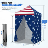 5x5 Pop Up Canopy Tent with 4 Removable Sidewalls - Eagle Peak®