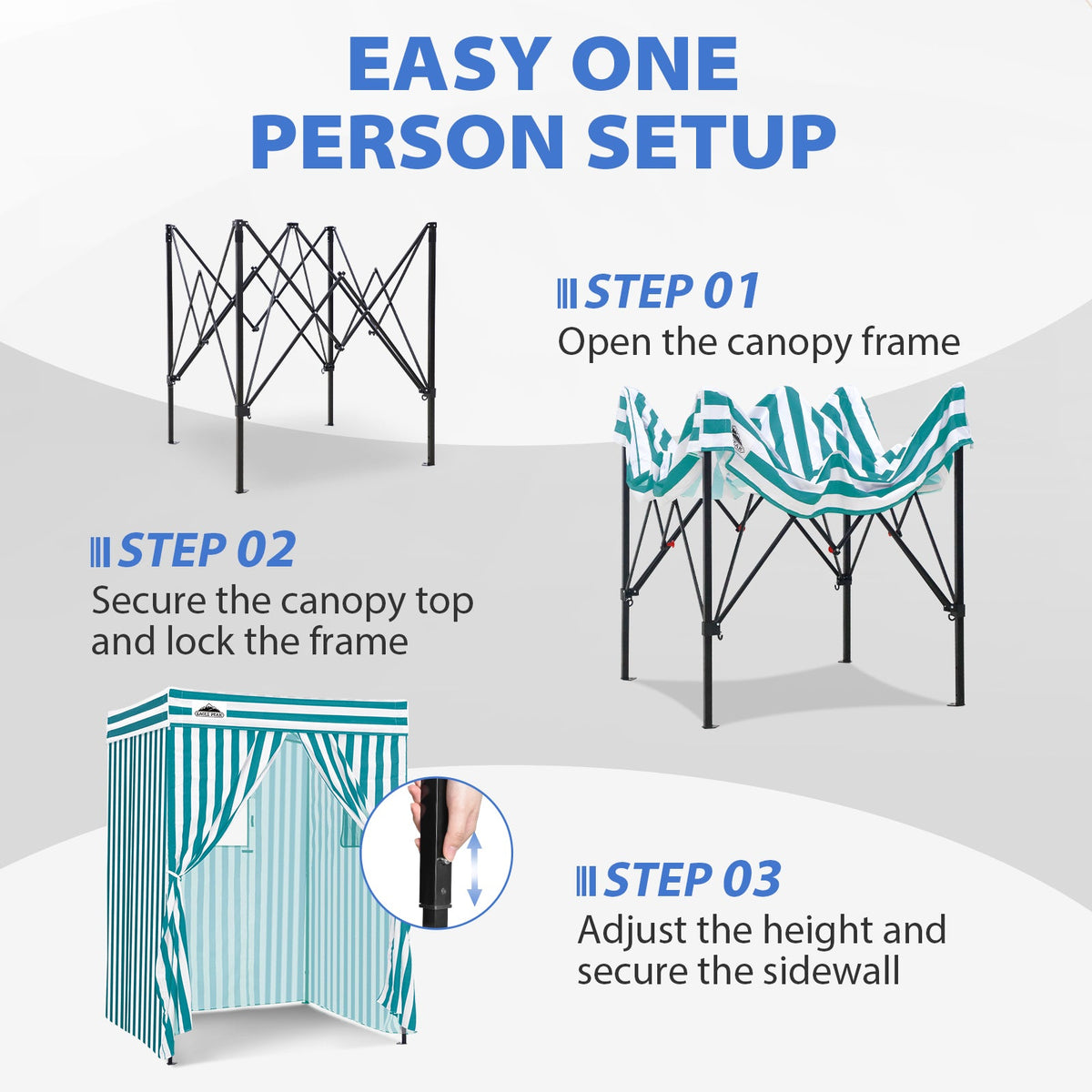 5x5 Pop Up Changing Tent, Flat Top Changing Room - Eagle Peak®