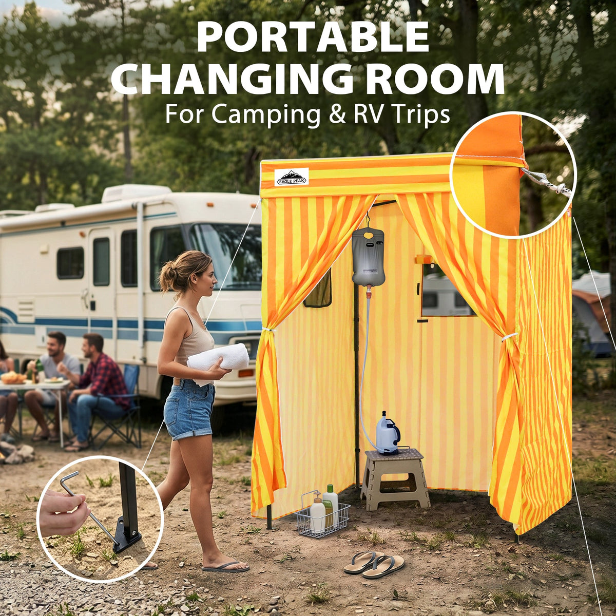 5x5 Pop Up Changing Tent, Flat Top Changing Room - Eagle Peak®