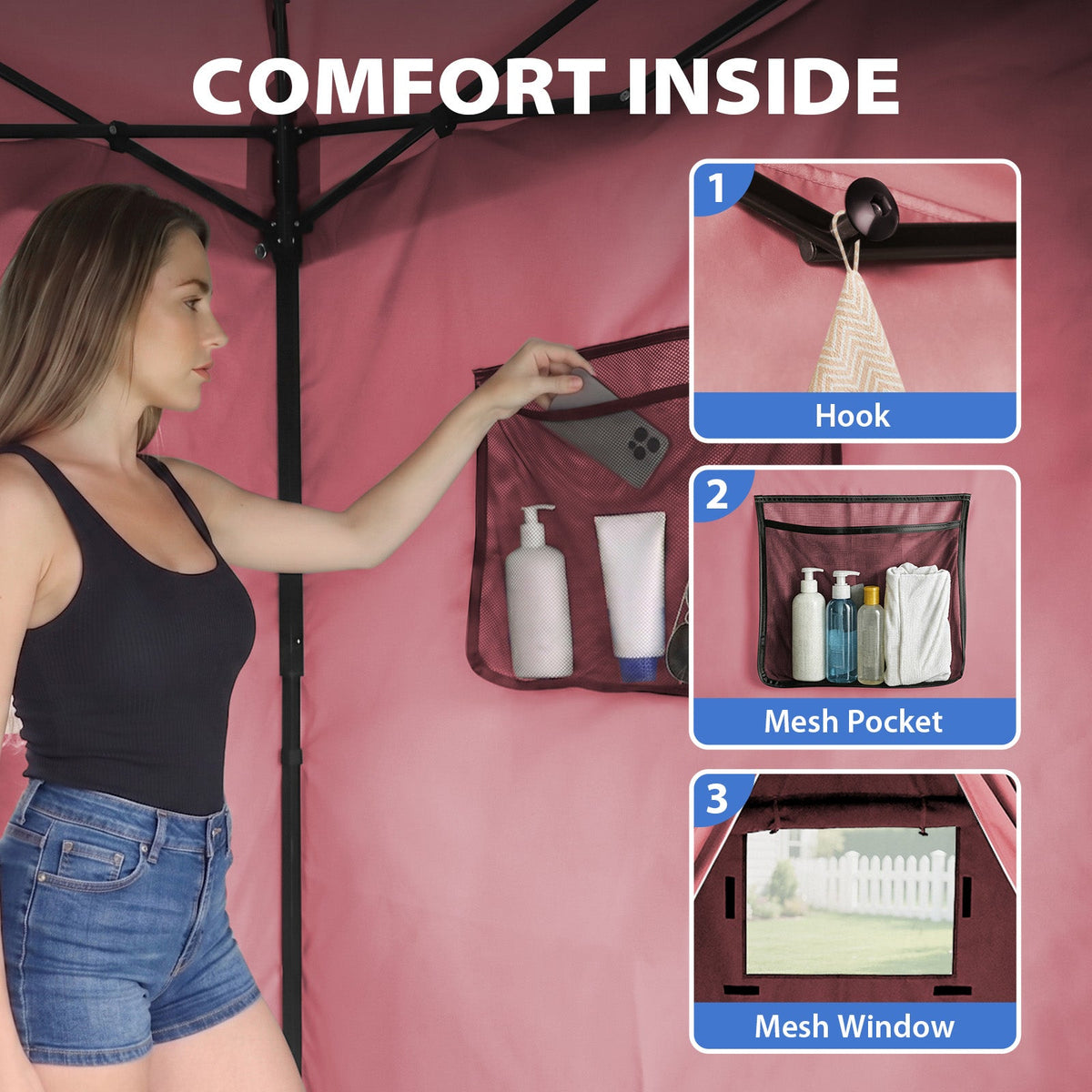 5x5 Pop Up Changing Tent, Flat Top Changing Room - Eagle Peak®