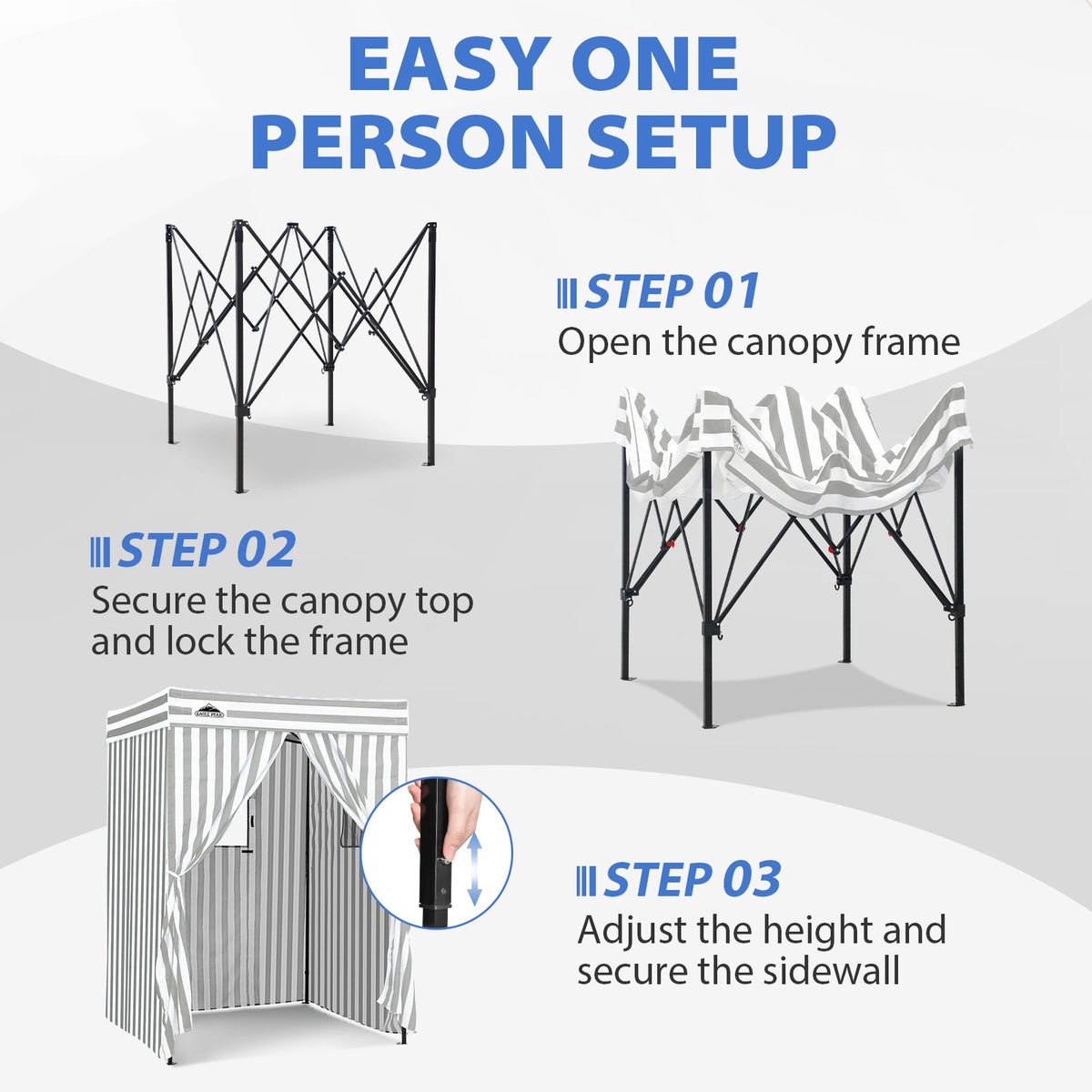 5x5 Pop Up Changing Tent, Flat Top Changing Room - Eagle Peak®