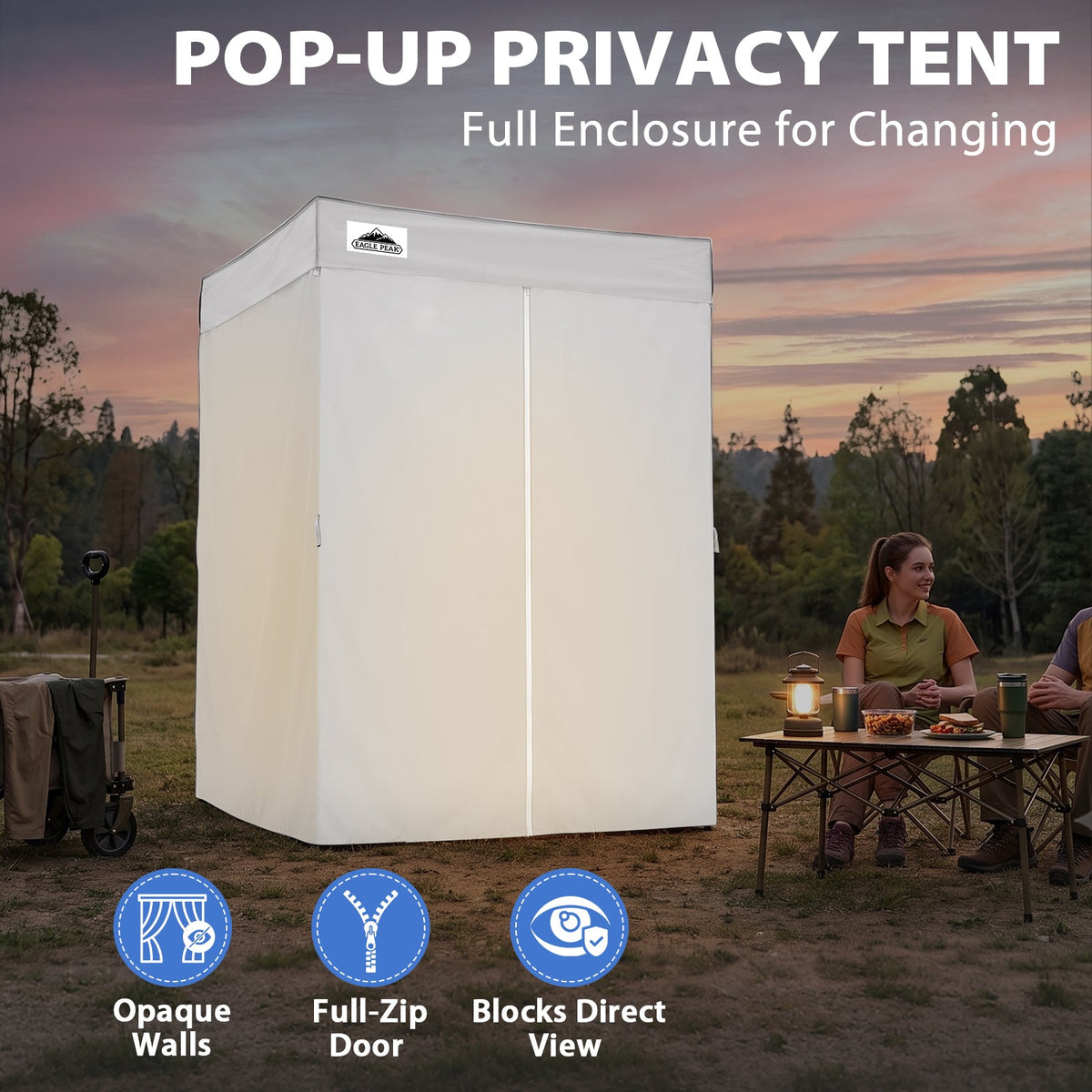5x5 Pop Up Changing Tent, Flat Top Changing Room - Eagle Peak®