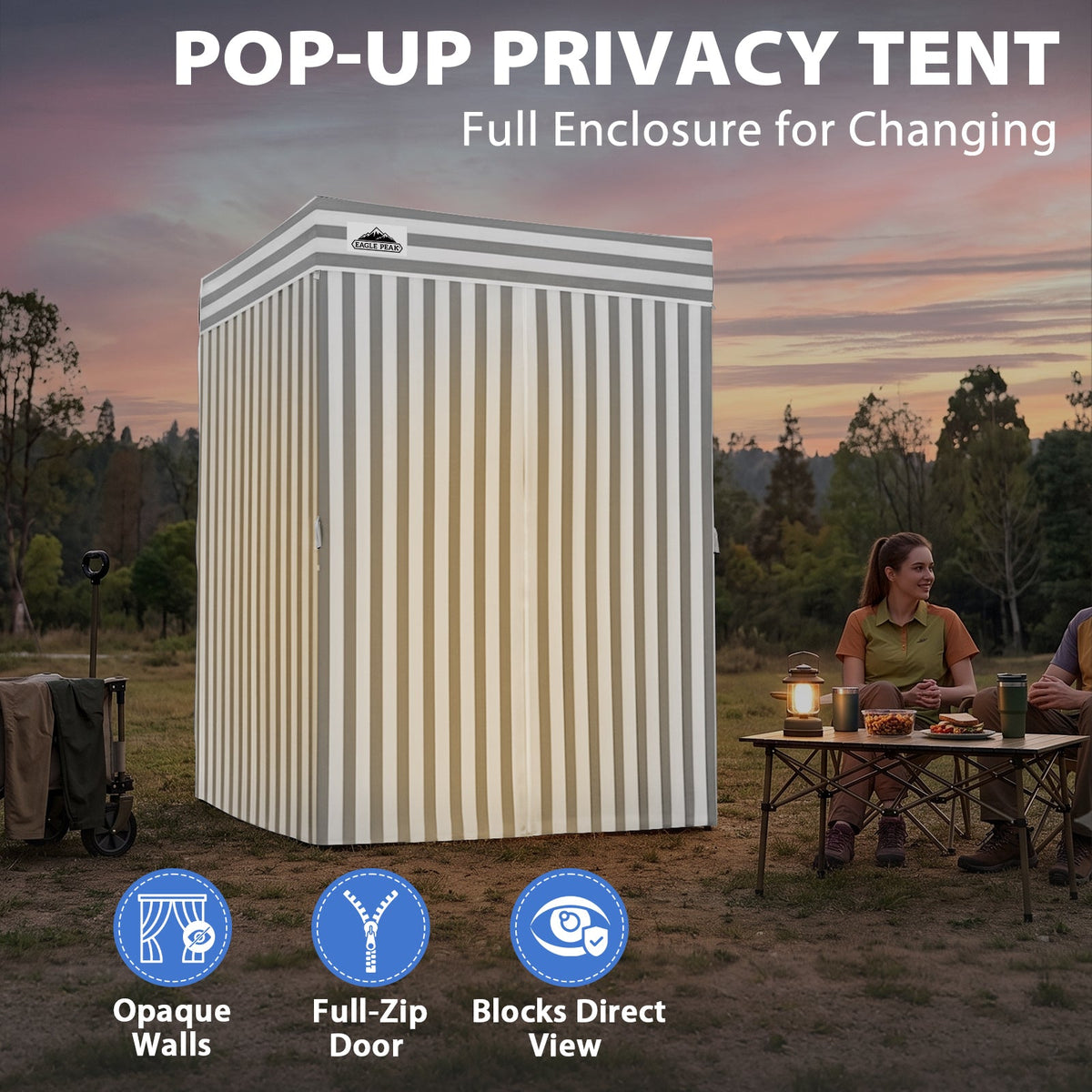 5x5 Pop Up Changing Tent, Flat Top Changing Room - Eagle Peak®