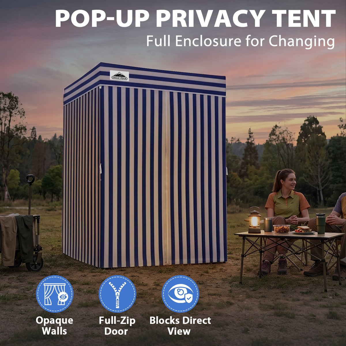 5x5 Pop Up Changing Tent, Flat Top Changing Room - Eagle Peak®