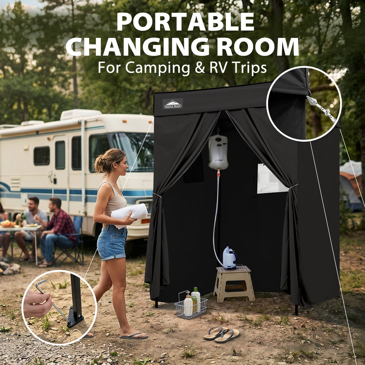 5x5 Pop Up Changing Tent, Flat Top Changing Room - Eagle Peak®