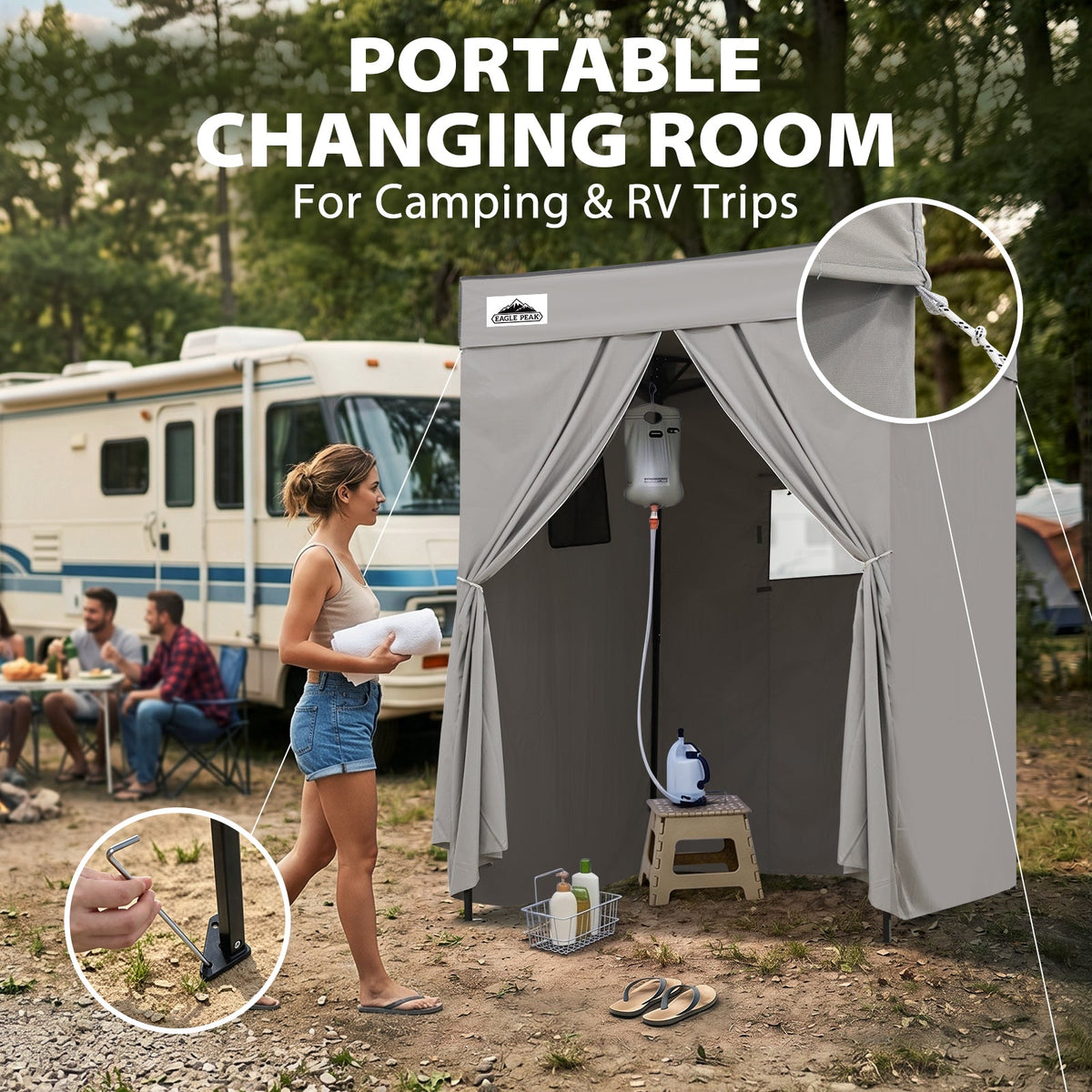 5x5 Pop Up Changing Tent, Flat Top Changing Room - Eagle Peak®
