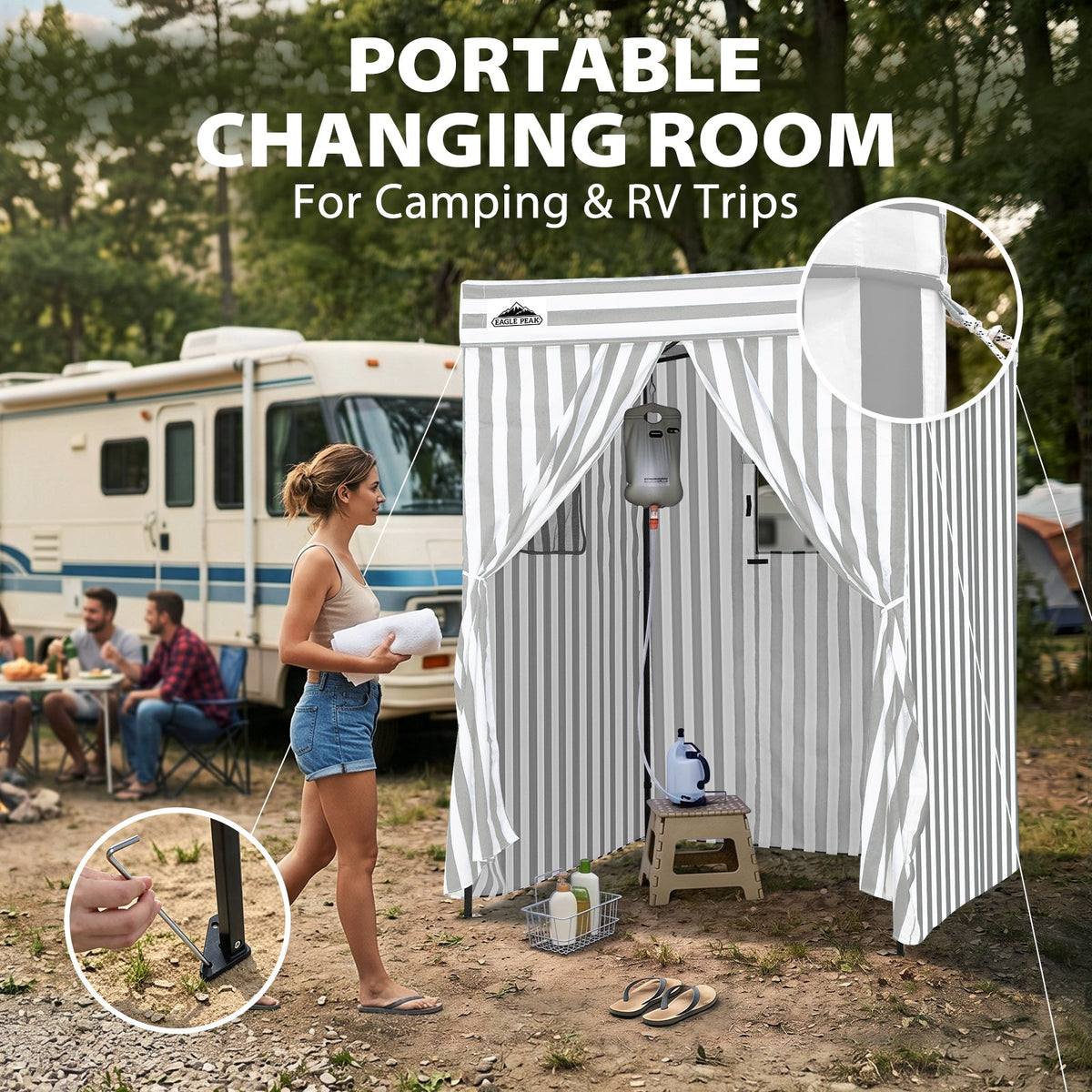5x5 Pop Up Changing Tent, Flat Top Changing Room - Eagle Peak®