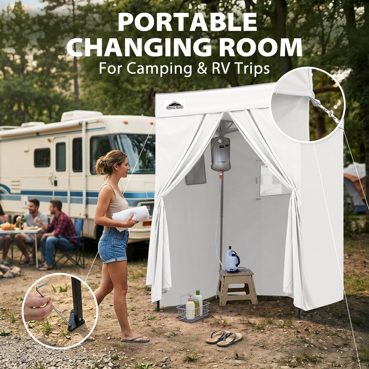 5x5 Pop Up Changing Tent, Flat Top Changing Room - Eagle Peak®
