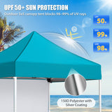 5x5 Straight Leg Pop Up Canopy Tent with One Removable Sunwall - Eagle Peak®