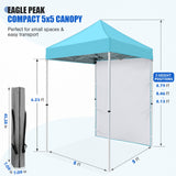5x5 Straight Leg Pop Up Canopy Tent with One Removable Sunwall - Eagle Peak®