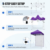 5x5 Straight Leg Pop Up Canopy Tent with One Removable Sunwall - Eagle Peak®