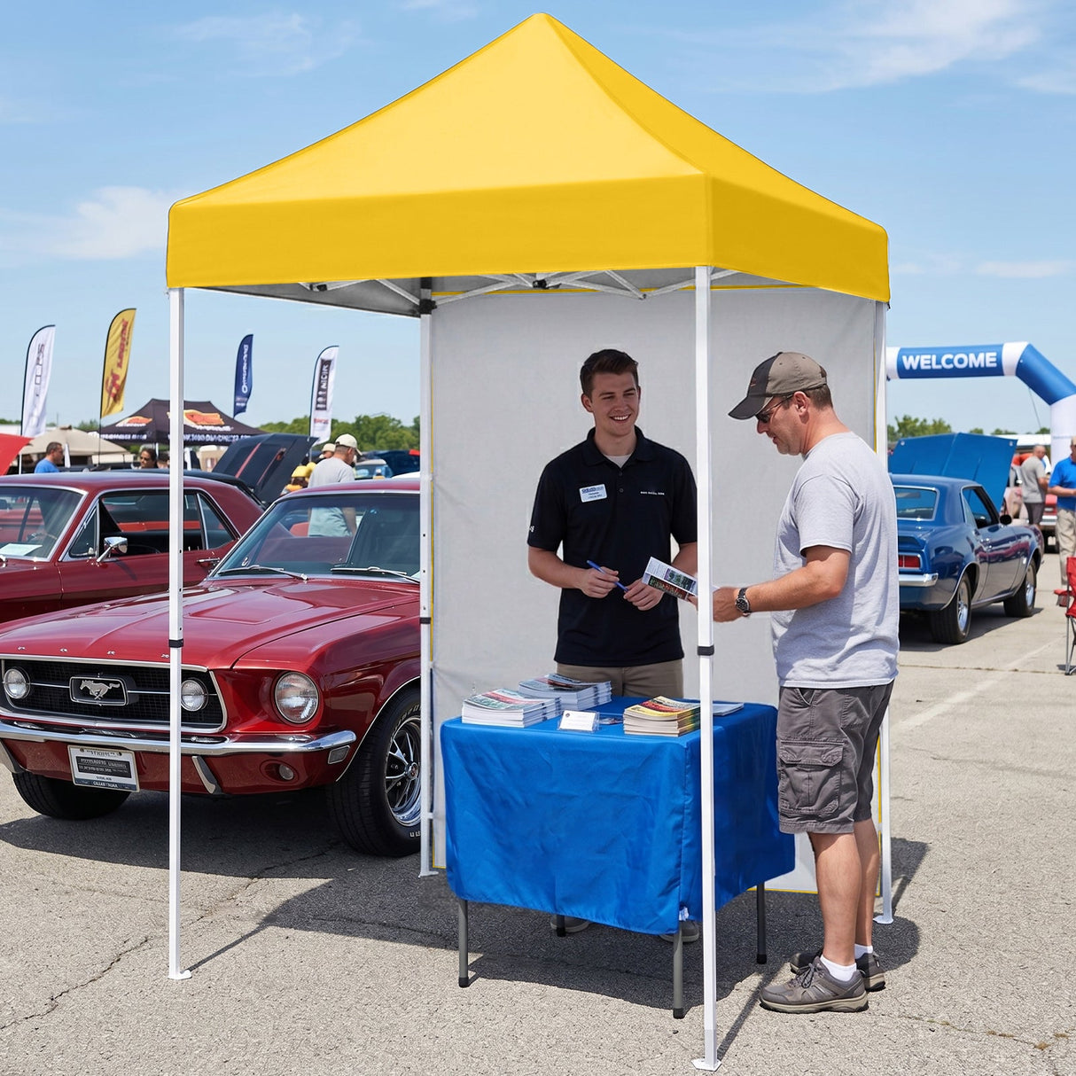 5x5 Straight Leg Pop Up Canopy Tent with One Removable Sunwall - Eagle Peak®
