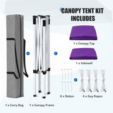 5x5 Straight Leg Pop Up Canopy Tent with One Removable Sunwall - Eagle Peak®