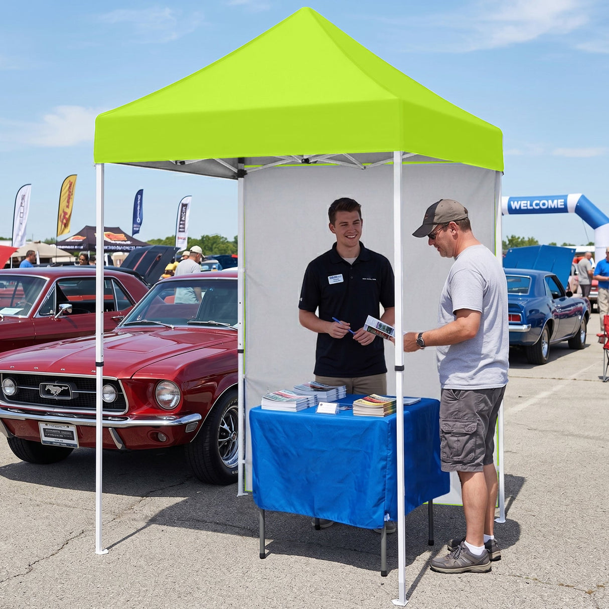 5x5 Straight Leg Pop Up Canopy Tent with One Removable Sunwall - Eagle Peak®
