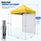 5x5 Straight Leg Pop Up Canopy Tent with One Removable Sunwall - Eagle Peak®