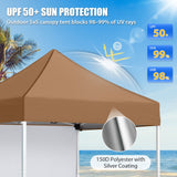 5x5 Straight Leg Pop Up Canopy Tent with One Removable Sunwall - Eagle Peak®