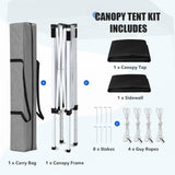 5x5 Straight Leg Pop Up Canopy Tent with One Removable Sunwall - Eagle Peak®