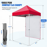 5x5 Straight Leg Pop Up Canopy Tent with One Removable Sunwall - Eagle Peak®